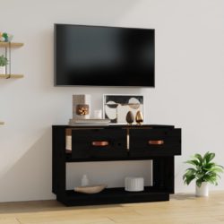 TV-benk svart 90x40x60 cm heltre furu