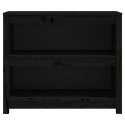 Bokhylle svart 80x35x68 cm heltre furu