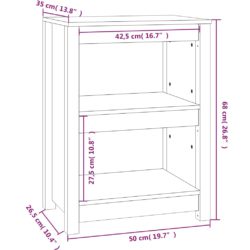 Bokhylle svart 50x35x68 cm heltre furu