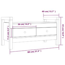 Gangbenk 80x40x43 cm heltre furu