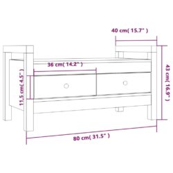 Gangbenk honningbrun 80x40x43 cm heltre furu