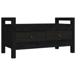 Gangbenk svart 80x40x43 cm heltre furu