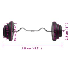 Curl-vektstang med skiver 60 kg