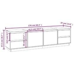 TV-benk 176x37x47,5 cm heltre furu