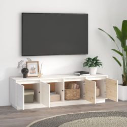 TV-benk hvit 156x37x45 cm heltre furu