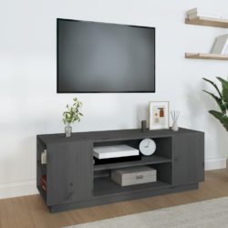 TV-benk grå 110x35x40,5 cm heltre furu