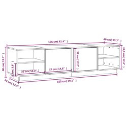 TV-benk 156x40x40 cm heltre furu