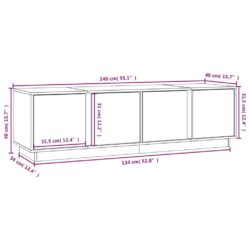 TV-benk 140x40x40 cm heltre furu