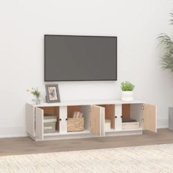 TV-benk hvit 140x40x40 cm heltre furu