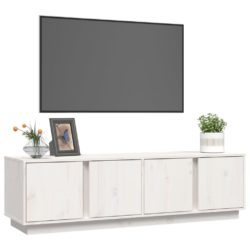 TV-benk hvit 140x40x40 cm heltre furu