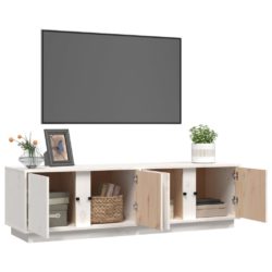 TV-benk hvit 140x40x40 cm heltre furu