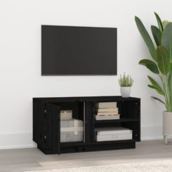 TV-benk svart 80x35x40,5 cm heltre furu