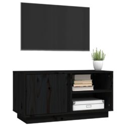 TV-benk svart 80x35x40,5 cm heltre furu