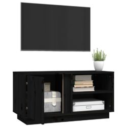 TV-benk svart 80x35x40,5 cm heltre furu