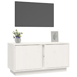 TV-benk hvit 80x35x40,5 cm heltre furu