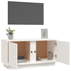 TV-benk hvit 80x35x40,5 cm heltre furu