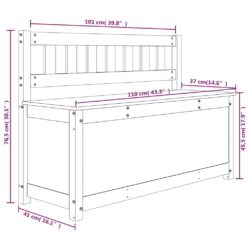 Benk 110x41x76,5 cm heltre furu