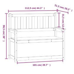 Benk kunstskinn 112,5×51,5×96,5 cm heltre furu