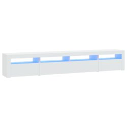 TV-benk med LED-lys hvit 240x35x40 cm