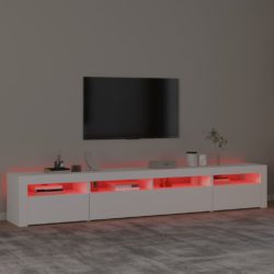 TV-benk med LED-lys hvit 240x35x40 cm