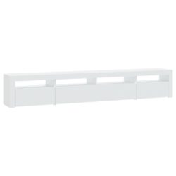 TV-benk med LED-lys hvit 240x35x40 cm