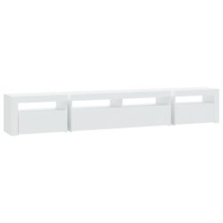 TV-benk med LED-lys hvit 240x35x40 cm