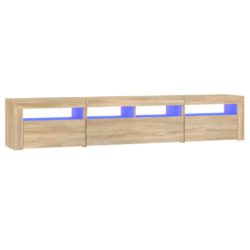 TV-benk med LED-lys sonoma eik 210x35x40 cm