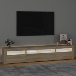 TV-benk med LED-lys sonoma eik 210x35x40 cm