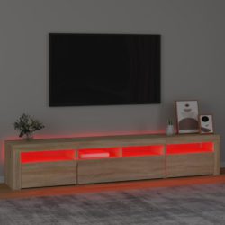 TV-benk med LED-lys sonoma eik 210x35x40 cm