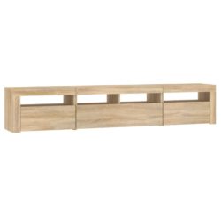 TV-benk med LED-lys sonoma eik 210x35x40 cm