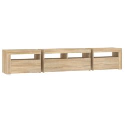 TV-benk med LED-lys sonoma eik 210x35x40 cm