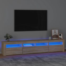 TV-benk med LED-lys sonoma eik 210x35x40 cm