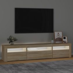 TV-benk med LED-lys sonoma eik 195x35x40 cm