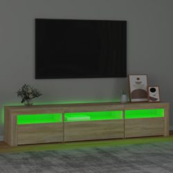 TV-benk med LED-lys sonoma eik 195x35x40 cm