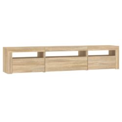 TV-benk med LED-lys sonoma eik 195x35x40 cm