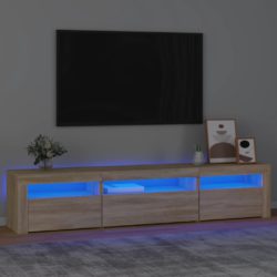 TV-benk med LED-lys sonoma eik 195x35x40 cm