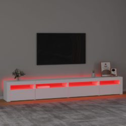 TV-benk med LED-lys hvit 270x35x40 cm