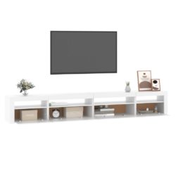 TV-benk med LED-lys hvit 270x35x40 cm