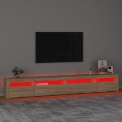 TV-benk med LED-lys sonoma eik 270x35x40 cm