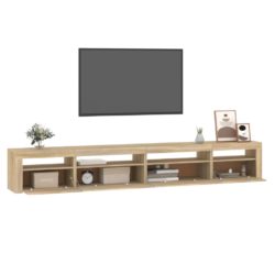 TV-benk med LED-lys sonoma eik 270x35x40 cm