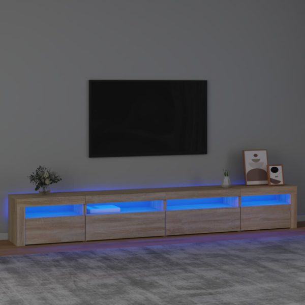 TV-benk med LED-lys sonoma eik 270x35x40 cm