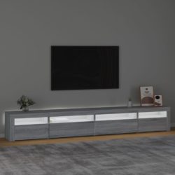 TV-benk med LED-lys grå sonoma 270x35x40 cm