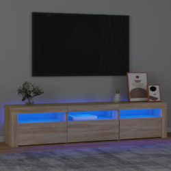 TV-benk med LED-lys sonoma eik 180x35x40 cm