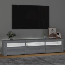 TV-benk med LED-lys grå sonoma 180x35x40 cm