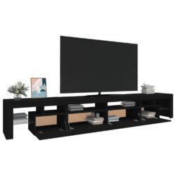 TV-benk med LED-lys svart 260×36,5×40 cm