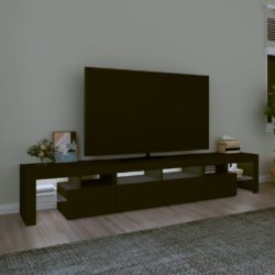 TV-benk med LED-lys svart 230×36,5×40 cm