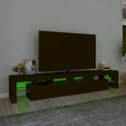 TV-benk med LED-lys svart 230×36,5×40 cm