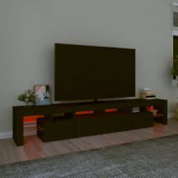 TV-benk med LED-lys svart 230×36,5×40 cm