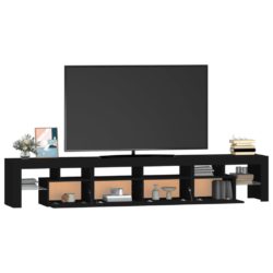 TV-benk med LED-lys svart 230×36,5×40 cm