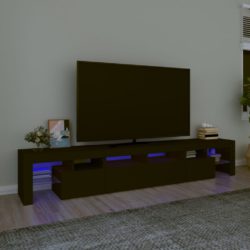 TV-benk med LED-lys svart 230×36,5×40 cm